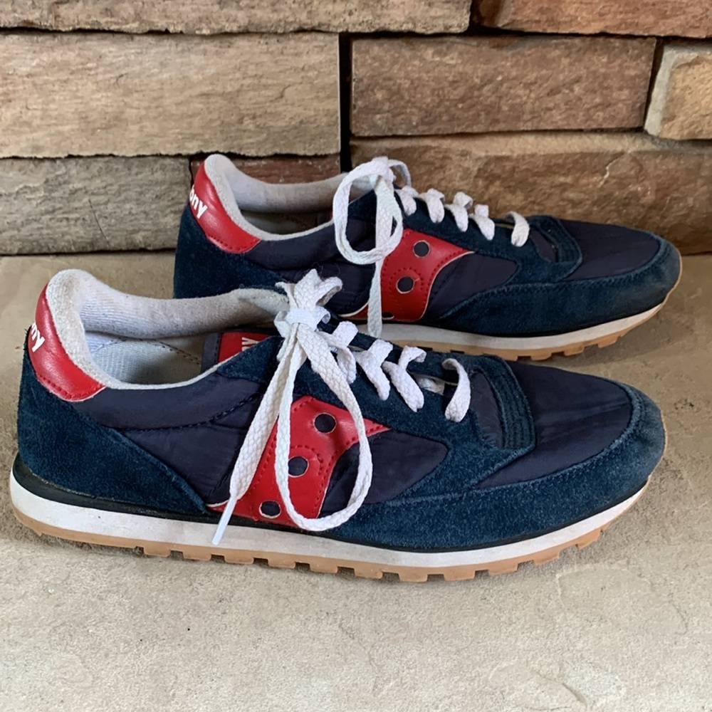 Saucony sz 7(M) 9 (W)Jazz Low Pro blue and red sneakers - Picture 5 of 13